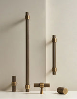 Nurlin Solid Brass T-Bar Handle – Art Deco Retro Furniture Pull, Antique Industrial Style