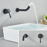 Aureva LuxaWall Elite – Brushed Gold Wall-Mount Concealed Bathroom Faucet | Solid Brass Luxury Sink Mixer