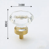 LuxoraCrystal Champagne Cabinet Knob – Crystal Furniture Knob with Gold Champagne Base