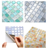 CrystalMosaic 3D Tile Stickers – Self-Adhesive Waterproof Glass-Look Wall Covering for Kitchen & Bathroom (5/10 Pieces)
