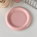 NordicChef Round Ceramic Plate – Thick Rim for Western Dishes