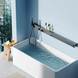 TitanSpa LuxeRail Thermostatic Shower System – Brushed Gun Grey Wall-Mount Rainfall Set with Storage Shelf & Towel Bar