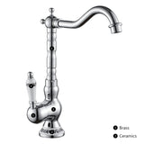 RegalWall Antique Brass Wall-Mount Faucet – Hot & Cold Water Mixer for Kitchen & Bathroom