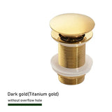 FlowLux Solid Brass Pop-Up Bathroom Sink Drain – Push-Down Stopper with Overflow Option (2.6” Universal Fit)