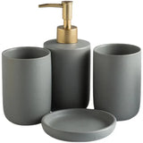 ScandiLuxe 4-Piece Scandinavian Bathroom Set – Ceramic Hygiene Essentials with Toothbrush Cup