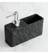 StoneTouch Luxe 2-in-1 Soap Dispenser with Sponge Holder – Modern Stone-Look Kitchen & Bathroom Sink Organizer