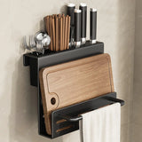 ChefSpace Wall-Mounted Knife Holder with Cutting Board Storage – Stainless Steel | Space-Saving Kitchen Organizer