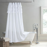 BohoChic SerenityWeave Waterproof Shower Curtain – Beige/Ivory Polyester Fabric, Bohemian Farmhouse Style with Rust-Resistant Metal Grommets