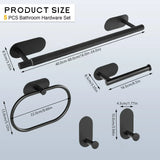 Stick & Style Self-Adhesive Stainless Steel Bathroom Accessory Set – No Drill, Modern & Durable