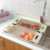 FlexDrain Adjustable Sink Basket – Portable Dish Drainer Rack | Auto-Draining Kitchen Organizer | Vegetable Washing Holder
