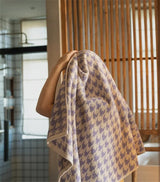 HoundLuxe Vintage Houndstooth Cotton Face Towel – Skin-Friendly, Absorbent & Elegant
