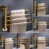 AureliFold Luxury Foldable Towel Bar – Gold/Brass Aluminum Wall-Mounted Rack (14–16 Inches)