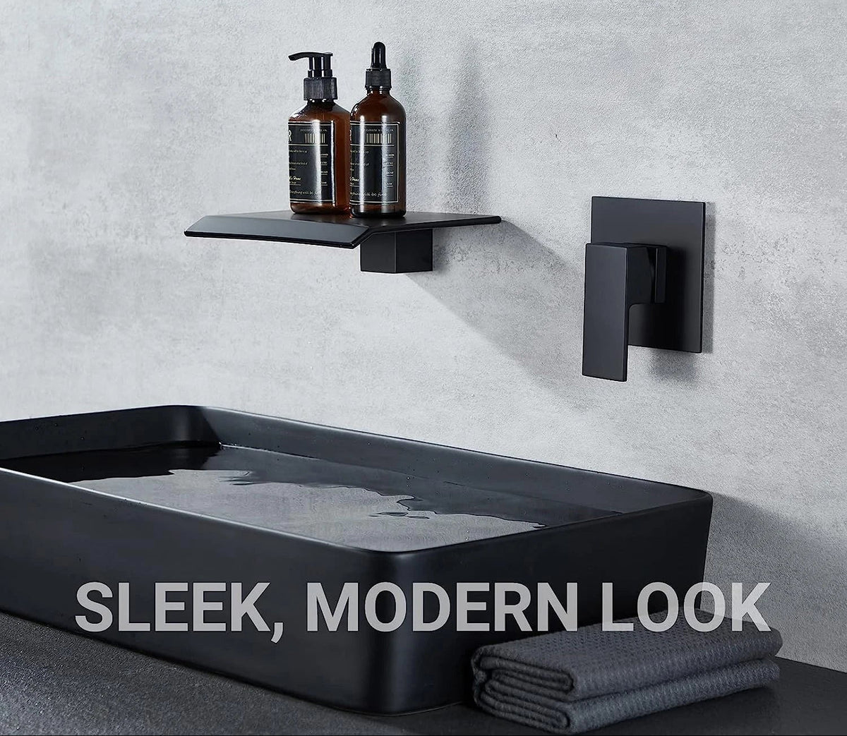 Waterval Wastafelkraan – Dubbele Handvatten | Chroom & Mat Zwart | 2-Gats Wand- of Tafelmontage
