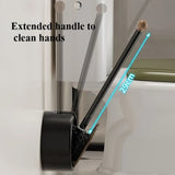 PureClean WallBrush – No-Drill Wall-Mounted Toilet Brush with Long Handle & Wood Finish
