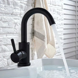 Contemporary Stainless Steel Bathroom Sink Faucet in Matte Black or Brushed Nickel Finish