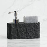 StoneTouch Luxe 2-in-1 Soap Dispenser with Sponge Holder – Modern Stone-Look Kitchen & Bathroom Sink Organizer