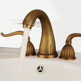 HeritageFlow Antique Brass 8-Inch Widespread Bathroom Faucet – Dual Handle 3-Hole Mixer Tap