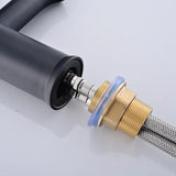 Matte Black Stainless Steel Bathroom Sink Faucet with Single Handle Hot and Cold Mixer