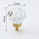 LuxoraCrystal Champagne Cabinet Knob – Crystal Furniture Knob with Gold Champagne Base