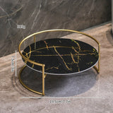 AureliaTower Premium 2-Tier Bathroom & Makeup Organizer – Gold/Black with Marble-Style Ceramic Trays
