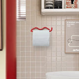 Robust Red/Black Metal Toilet Paper Holder – Wall-Mount, Rust-Resistant & Modern Design
