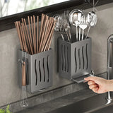 SpaceSaver Wall-Mounted Cutlery Organizer – Kitchen Utensil Drain Rack | Multifunction Storage Holder | Easy Drain Design