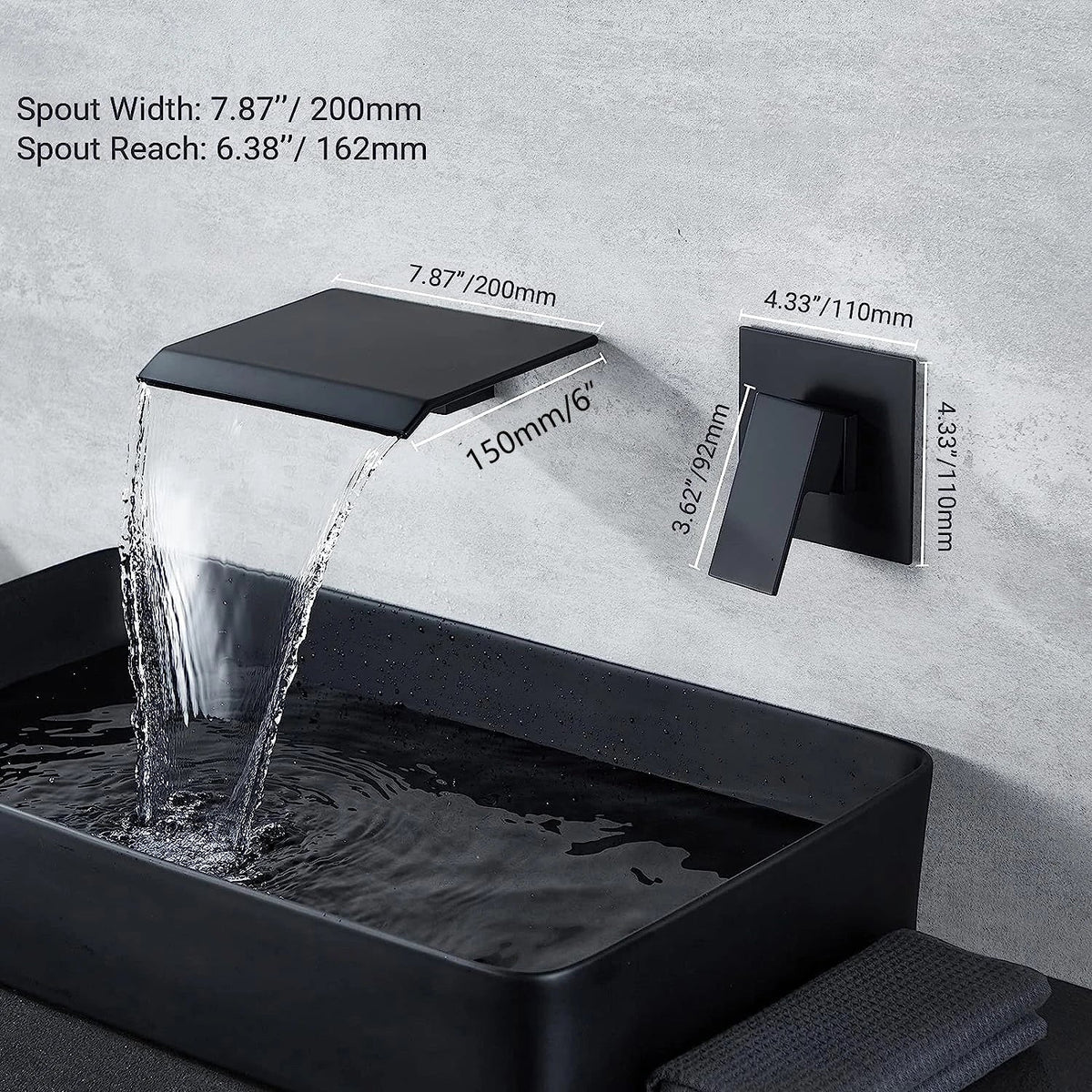 Waterval Wastafelkraan – Dubbele Handvatten | Chroom & Mat Zwart | 2-Gats Wand- of Tafelmontage