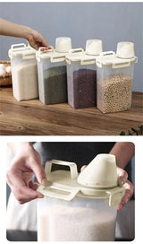 FreshSeal Airtight Grain Storage Container – Rice Dispenser Box with Lid | Moisture & Insect Proof | Clear Food Storage 1.75–3L