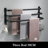 SlateBar Matte Black Aluminum Towel Bar – Wall-Mounted Modern Bathroom Towel Holder