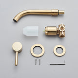 Aureva LuxaWall Elite – Brushed Gold Wall-Mount Concealed Bathroom Faucet | Solid Brass Luxury Sink Mixer