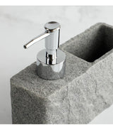 StoneTouch Luxe 2-in-1 Soap Dispenser with Sponge Holder – Modern Stone-Look Kitchen & Bathroom Sink Organizer