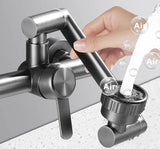 Wall Mounted Stainless Steel Kitchen Faucet with 4 Spray Modes and 360° Swivel Mixer