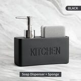 CleanEase 2-in-1 Kitchen Soap Dispenser with Sponge Holder – Modern Countertop Organizer