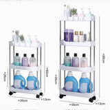SlimSlide SpaceSaver 4-Tier Rolling Storage Cart – Ultra-Slim Mobile Organizer for Bathroom, Kitchen & Small Spaces