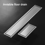 LuxDrain Invisible Gold Shower Floor Drain – 5.5-Inch 304 Stainless Steel Tile-In Drain with Odor Trap