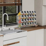 4 Tier Wall Mounted Spice Rack Organizer Premium – Carbon Steel Kitchen Shelf | Pantry Cabinet Storage | Space Saving Design