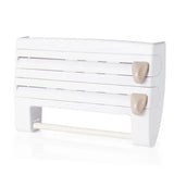 MultiFix 4-in-1 Kitchen Roll Holder – Wall Organizer with Foil Cutter & Bottle Rack