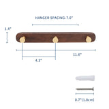 WalnutHook – 3-Hook Wall-Mounted Towel & Coat Rack (Wood & Metal)