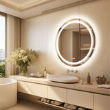 Luvodi Round Smart LED Bathroom Mirror – Touchscreen, Anti-Fog & Adjustable Lighting (24-Inch)