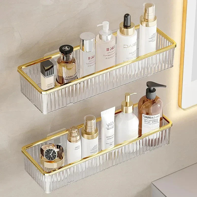 ClearSpace Acrylic Corner Shelf – Drill-Free Wall Organizer for Bathroom, Makeup & Shampoo
