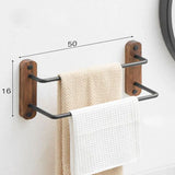 DualLux Double Towel Bar – 19.7–23.6 in | Brushed Aluminum with Black or Gold/Walnut Finish