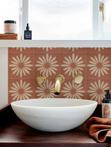 BohoTerracotta Self-Adhesive Tile Stickers – 10-Piece Vinyl Decals for Walls & Floors