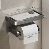 ShelfRoll Aluminum Toilet Paper Holder with Phone Shelf – Wall-Mounted Bathroom Organizer