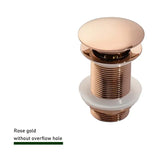 FlowLux Solid Brass Pop-Up Bathroom Sink Drain – Push-Down Stopper with Overflow Option (2.6” Universal Fit)