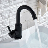 Contemporary Stainless Steel Bathroom Sink Faucet in Matte Black or Brushed Nickel Finish