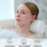 HydroComfort Luxury Bath Pillow – Neck, Head & Back Support with Non-Slip Suction Cups & Breathable Air Mesh