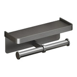 ShelfRoll Aluminum Toilet Paper Holder with Phone Shelf – Wall-Mounted Bathroom Organizer