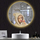 LumiCircle SmartGlow LED Bathroom Mirror – Round Anti-Fog Lighted Vanity Mirror with Adjustable Lighting (16” / 20” / 24”)