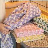 HoundLuxe Vintage Houndstooth Cotton Face Towel – Skin-Friendly, Absorbent & Elegant