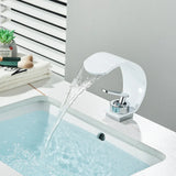 Sleek Waterfall Bathroom Faucet with Single Handle – Modern Brass Basin Mixer for Hot and Cold Water